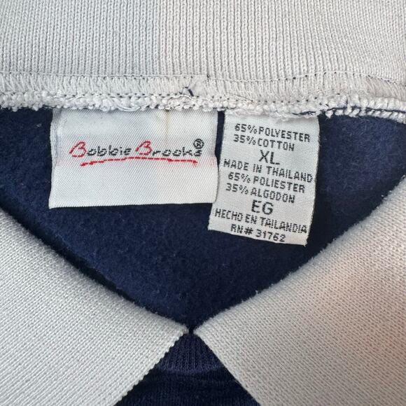 VTG Bobbie Brooks Collared Blue Embroidered Christmas Sweatshirt XL - Picture 7 of 8